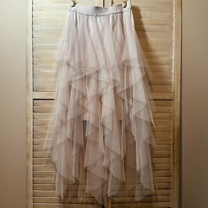 Full length fairy tulle skirt nude/pink color - M